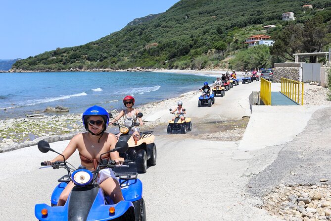 ATV Quad Guided Sightseeing/ Exploring Tour@The Pink Palace Corfu - Ano Pavliana and Agios Ilias Church: a steep path with island-wide views