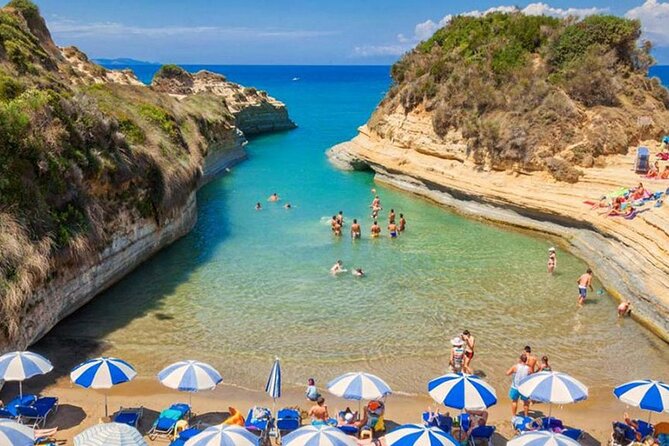 Corfu beach private tour to Porto Timoni, Canal d' Amour and San Stefanos - Stop 2: Agios Stefanos Beach for sand, shade, and an easy lunch