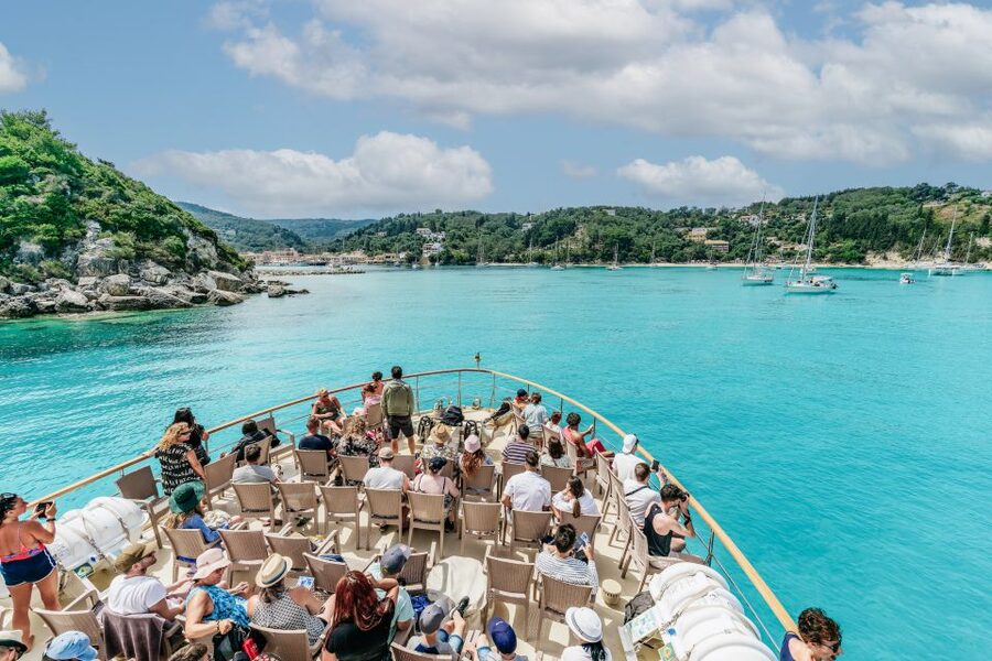From Corfu Island: Antipaxos & Paxos Blue Caves Boat Cruise - Lakka on Paxos: 2 hours to walk lanes, find a beach, and breathe
