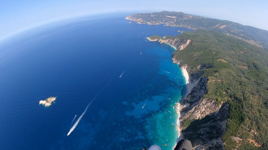 Paramotor Flight over Corfu's West Coast - Corfu’s west coast looks bigger from the air