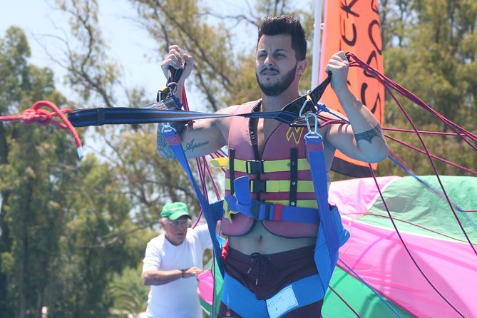 Parasailing - Your 15-minute aerial route: Alykes and Lazaretto island