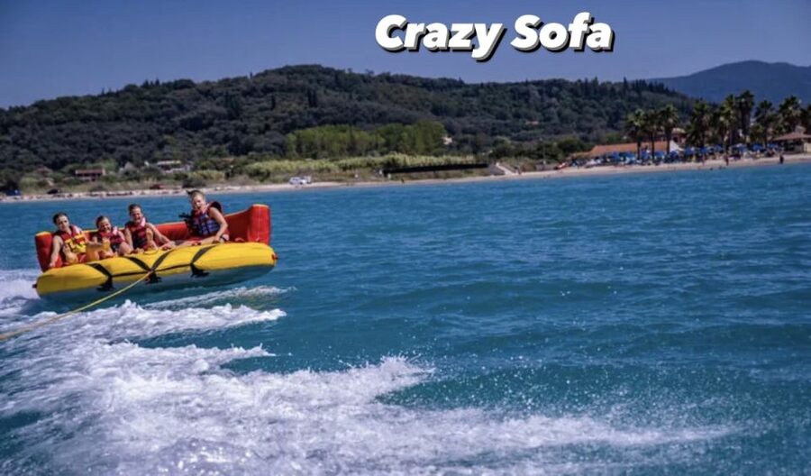Sidari: Crazy Sofa Water Tube Ride - The Ride Itself: High Speed, Wake Glides, and Coastal Views